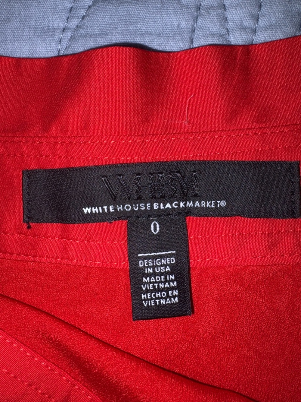 White House Black Market Red Eyelet A-Line Midi Skirt size 0 like new - Picture 2 of 7